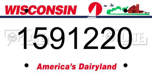 1591220 Wisconsin License Plate