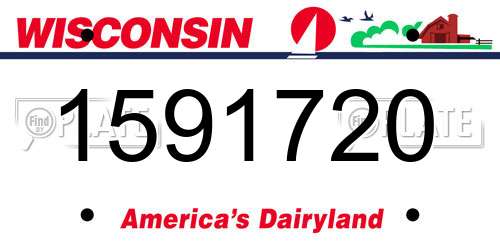 1591720 Wisconsin License Plate