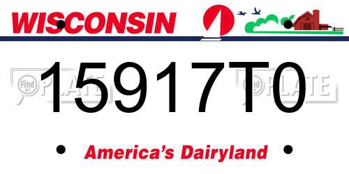 15917T0 Wisconsin License Plate