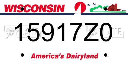 15917Z0 Wisconsin License Plate