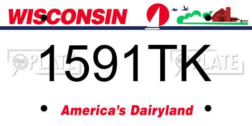 1591TK Wisconsin License Plate