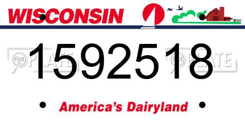 1592518 Wisconsin License Plate