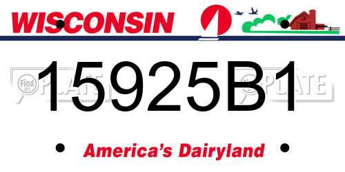 15925B1 Wisconsin License Plate