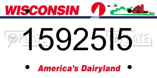 15925I5 Wisconsin License Plate