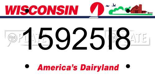 15925I8 Wisconsin License Plate