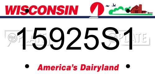 15925S1 Wisconsin License Plate