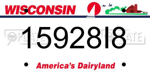 15928I8 Wisconsin License Plate
