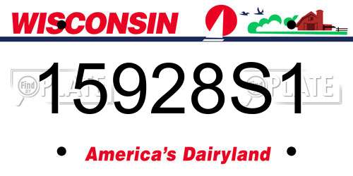 15928S1 Wisconsin License Plate