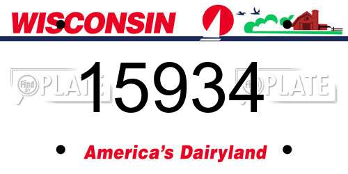 15934 Wisconsin License Plate