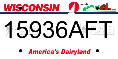 15936AFT Wisconsin License Plate
