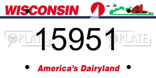 15951 Wisconsin License Plate