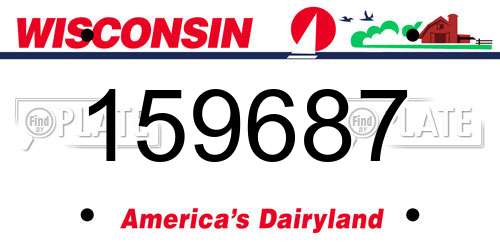 159687 Wisconsin License Plate