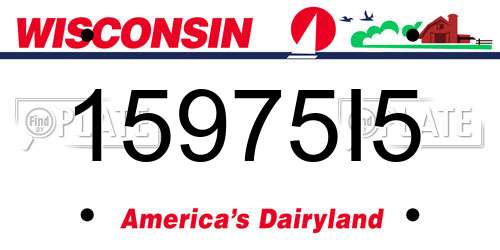 15975I5 Wisconsin License Plate