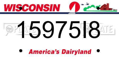 15975I8 Wisconsin License Plate