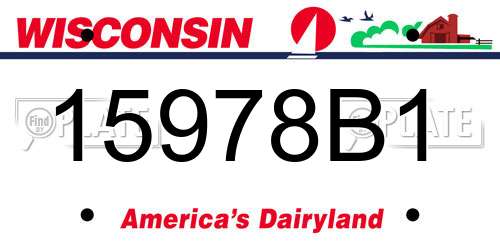 15978B1 Wisconsin License Plate