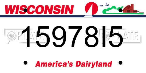 15978I5 Wisconsin License Plate