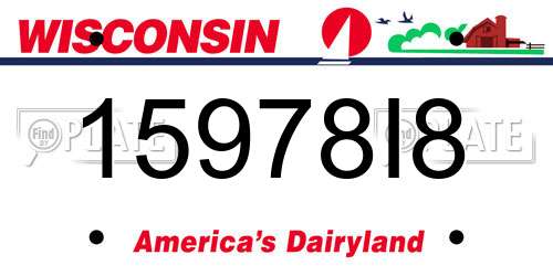 15978I8 Wisconsin License Plate
