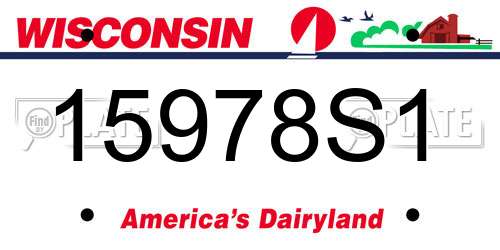 15978S1 Wisconsin License Plate