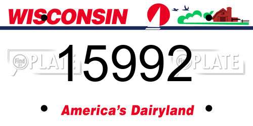 15992 Wisconsin License Plate