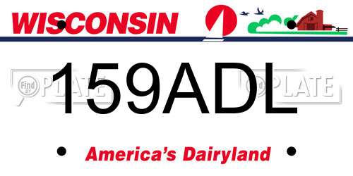 159ADL Wisconsin License Plate