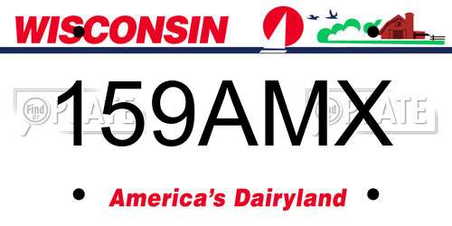 159AMX Wisconsin License Plate