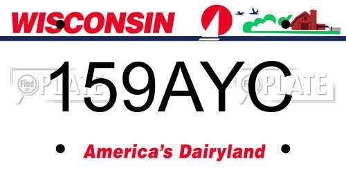 159AYC Wisconsin License Plate