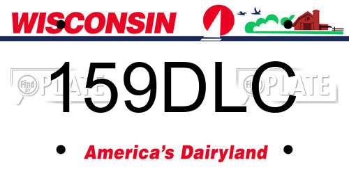 159DLC Wisconsin License Plate