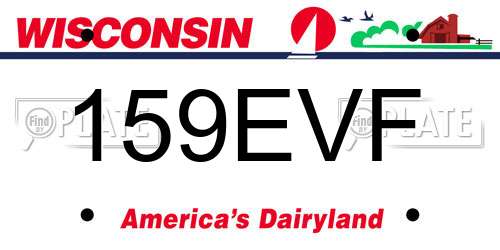159EVF Wisconsin License Plate