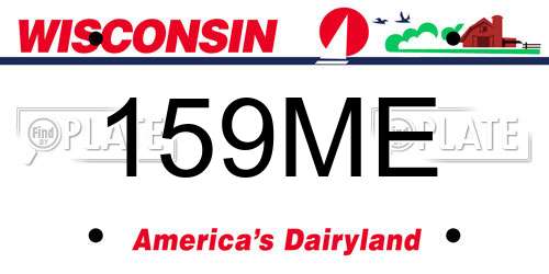 159ME Wisconsin License Plate