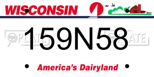 159N58 Wisconsin License Plate