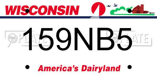 159NB5 Wisconsin License Plate