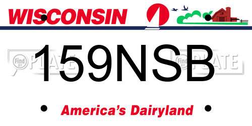 159NSB Wisconsin License Plate