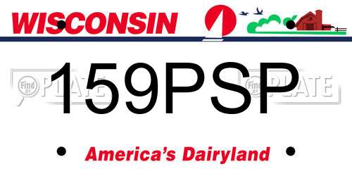 159PSP Wisconsin License Plate