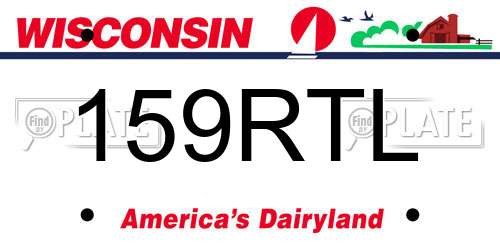 159RTL Wisconsin License Plate