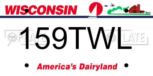 159TWL Wisconsin License Plate