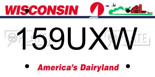159UXW Wisconsin License Plate