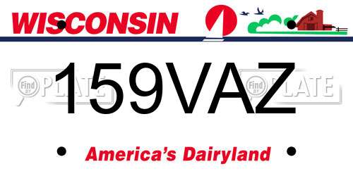 159VAZ Wisconsin License Plate