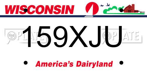 159XJU Wisconsin License Plate