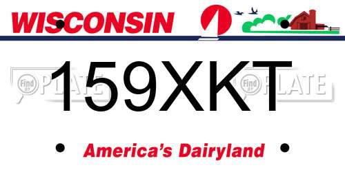 159XKT Wisconsin License Plate