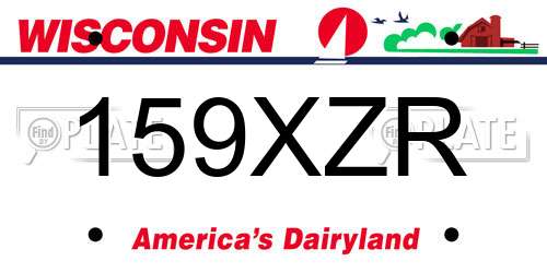 159XZR Wisconsin License Plate