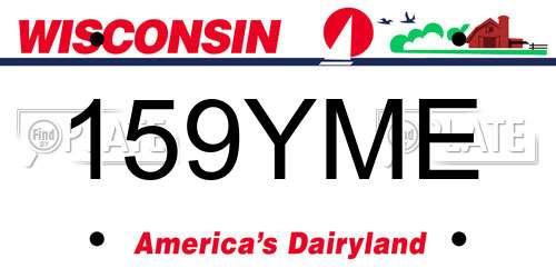 159YME Wisconsin License Plate