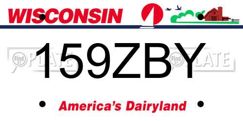 159ZBY Wisconsin License Plate