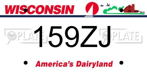 159ZJ Wisconsin License Plate