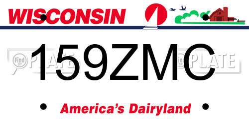 159ZMC Wisconsin License Plate