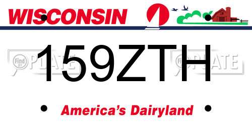 159ZTH Wisconsin License Plate