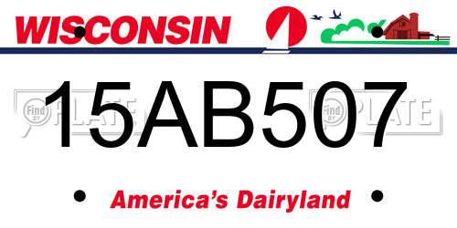 15AB507 Wisconsin License Plate