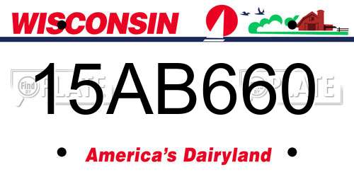 15AB660 Wisconsin License Plate