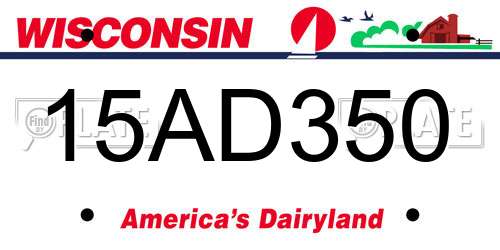 15AD350 Wisconsin License Plate
