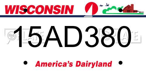 15AD380 Wisconsin License Plate