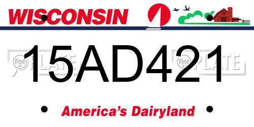 15AD421 Wisconsin License Plate